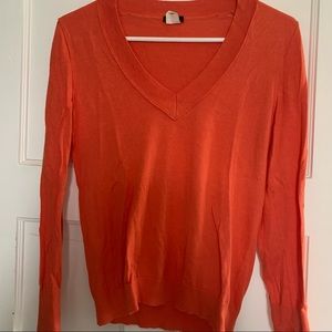Lightweight orange J.Crew sweater, size S